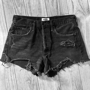 Agolde Parker Cut Off Shorts Sz 27 Black